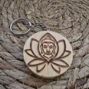 Porte-clés Bouddha Lotus en relief