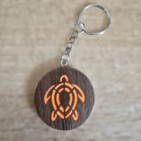 Porte-clés en bois motif Tortue
